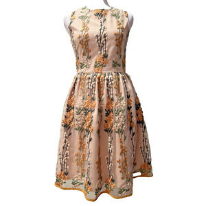 ENDLESS ROSE BACKLESS COCKTAIL DRESS W/Floral - Embroidery Tulle Size Small